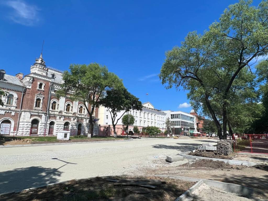 улица Ленина - ремонт - Благовещенск 2022 