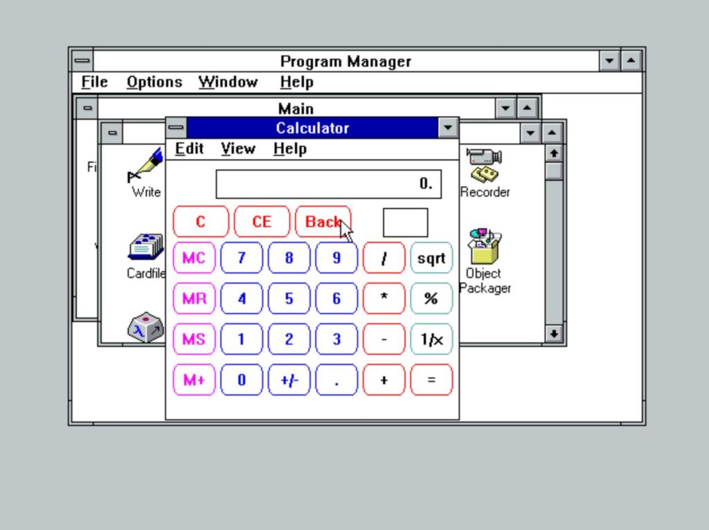 Калькулятор - Windows 3.11 